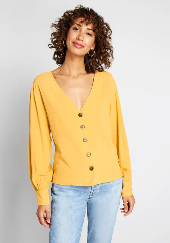 Effortless Example Long Sleeve Blouse sold by Modcloth