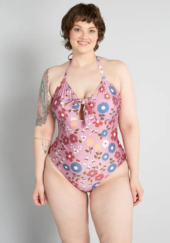 ModCloth x Princess Highway Tie-Front One-Piece Swimsuit sold by Modcloth