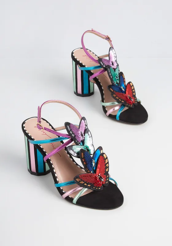 On Butterfly Lane Heeled Sandal made by Betsey Johnson