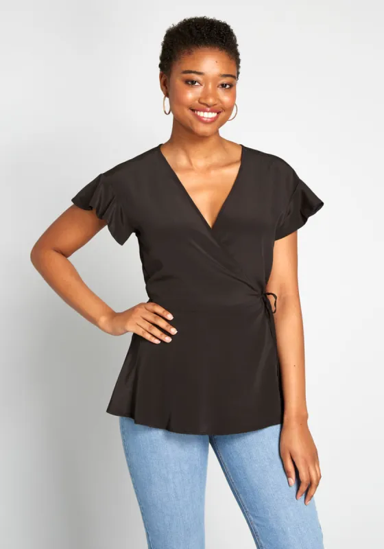 Flutter and Flatter Wrap Top made by Modcloth