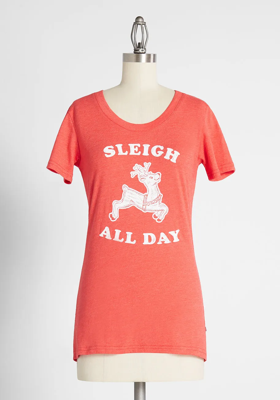 Sleigh All Day Graphic Tee sold by Modcloth