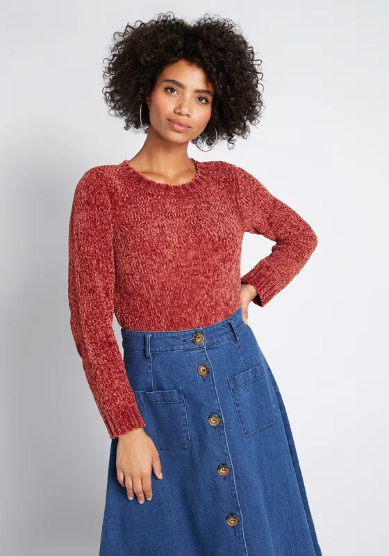 On and Soft Again Chenille Sweater sold by Modcloth