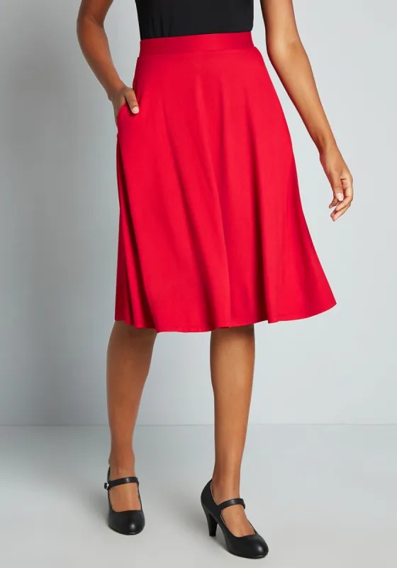 Excellence Attained Knit A-Line Skirt sold by Modcloth