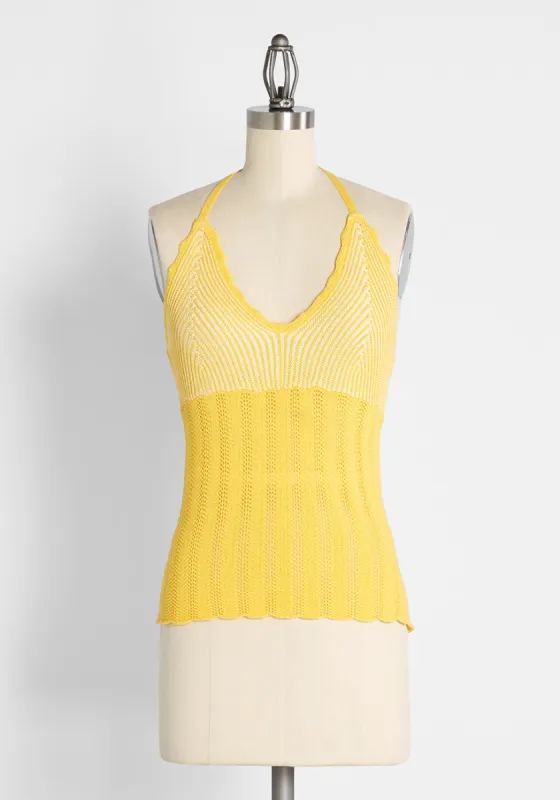 Sun Rays For Days Crochet Halter Top Butter sold by Modcloth
