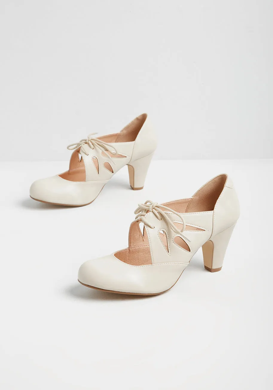 Ongoing Edge Lace-Up Heel sold by Modcloth