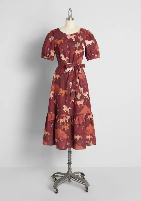 Country Roam, Take Me Home Midi Dress sold by Modcloth