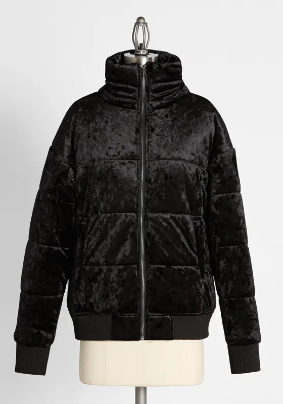 Blistering Black Onyx Puffer Jacket sold by Modcloth