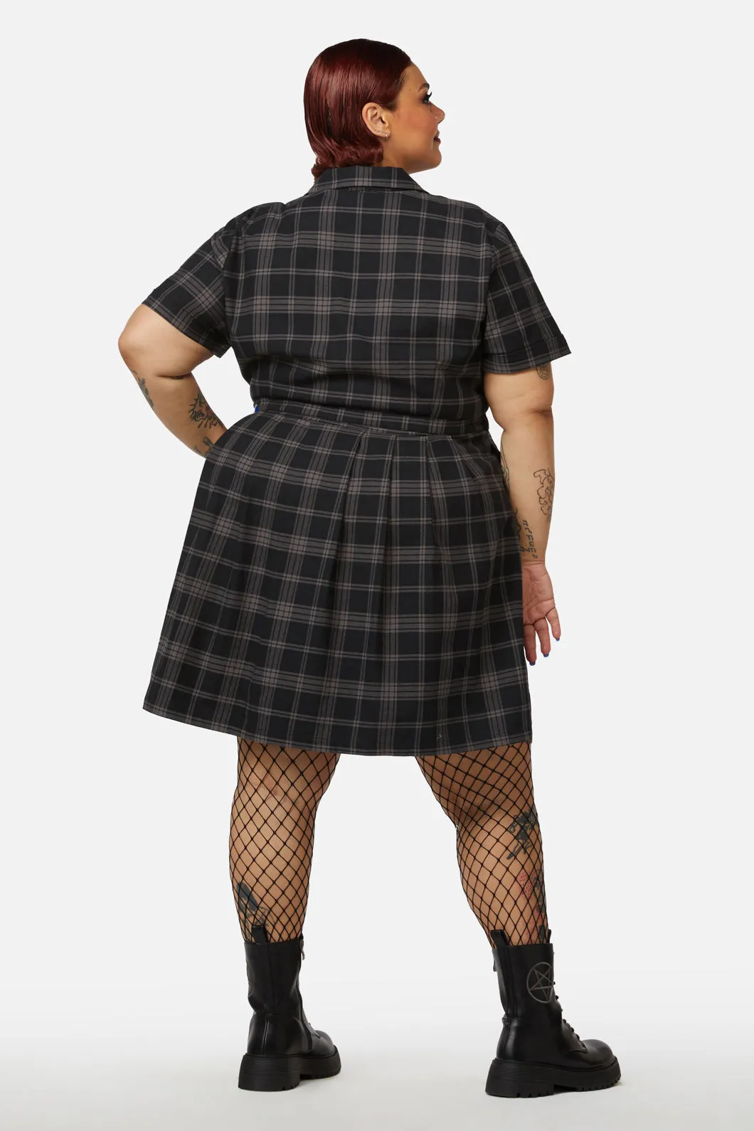 Curve Victoria Tartan Pleated Dress sold by Modcloth product image thumbnail 4