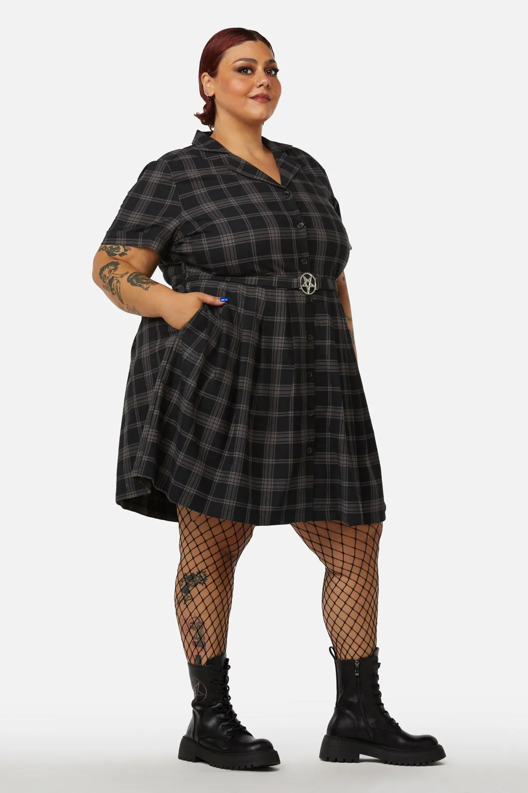Curve Victoria Tartan Pleated Dress sold by Modcloth product image thumbnail 3