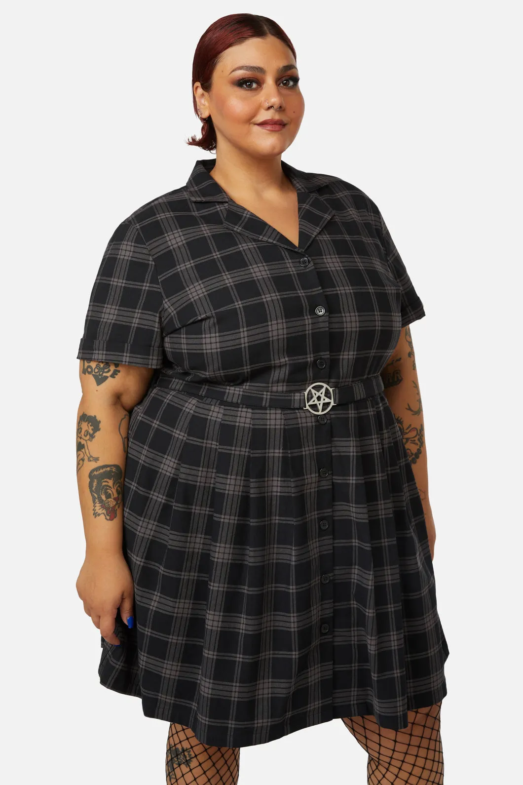 Curve Victoria Tartan Pleated Dress sold by Modcloth product image thumbnail 2