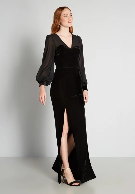 Morticia's Magnificence Maxi Dress sold by Modcloth
