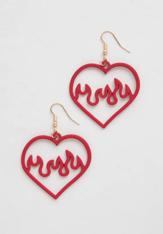 Burning Love Dangle Earrings sold by Modcloth