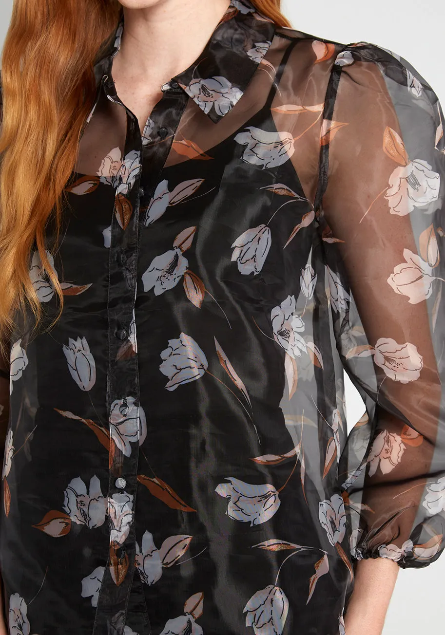 Gauzy Gardens Top sold by Modcloth product image thumbnail 4