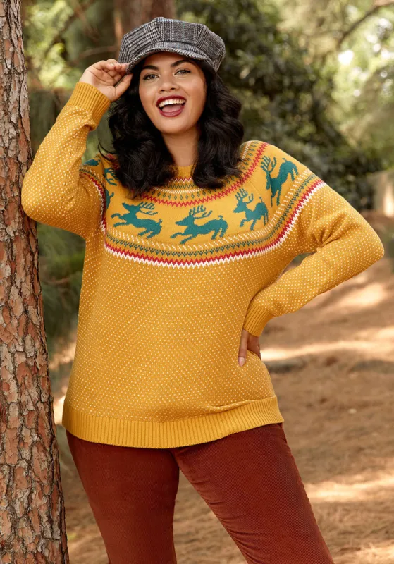 Oh, Deer! Fair Isle Pullover Sweater sold by Modcloth