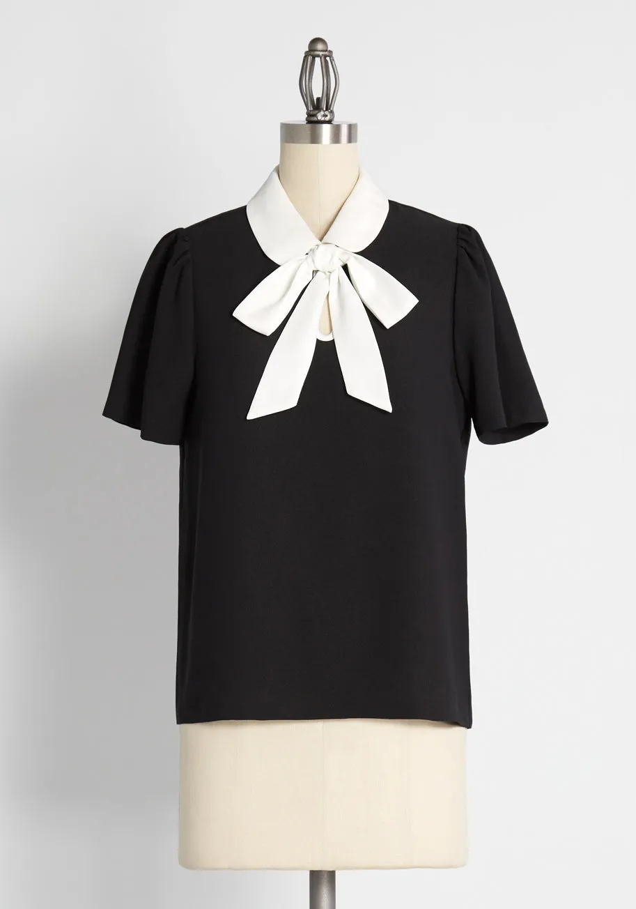 Positive First Impressions Tie-Neck Blouse sold by Modcloth