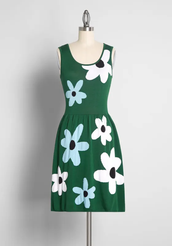 Bloom Boldly Sleeveless Sweater Dress sold by Modcloth