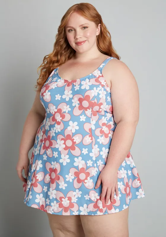 Let Fun Bloom One-Piece Swimsuit sold by Modcloth