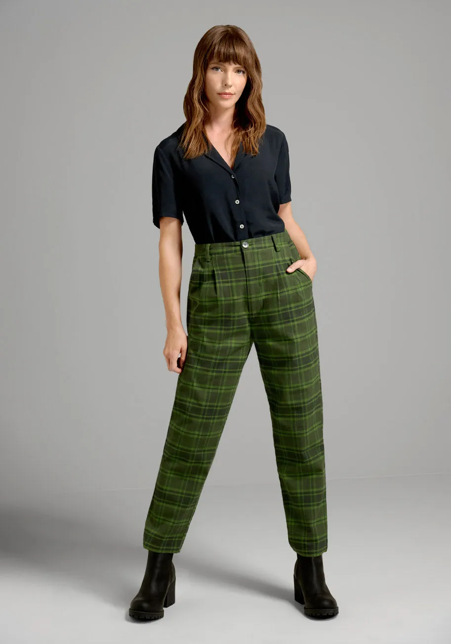 Drama Green Plaid Pants sold by Modcloth