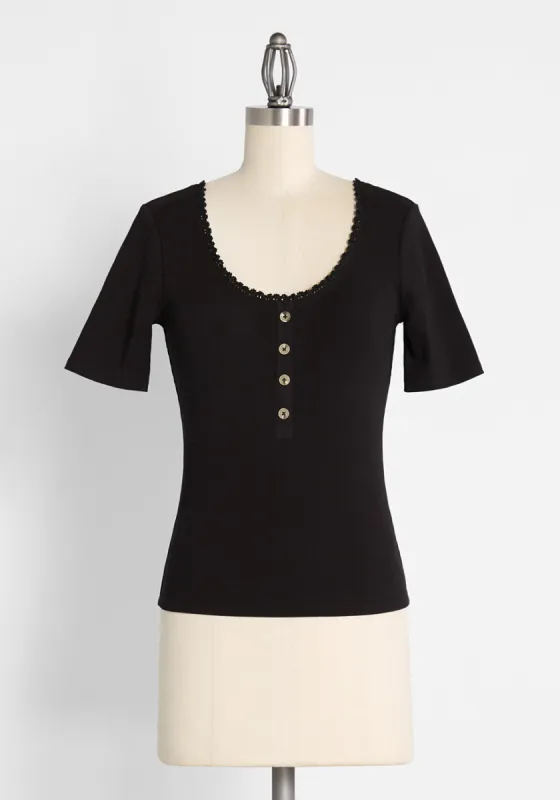 Hint of Lace Scoop Neck Top made by Modcloth