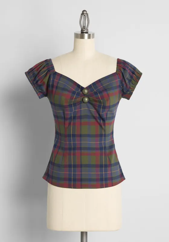 ModCloth x Collectif So Plaid It's Fall Top sold by Modcloth