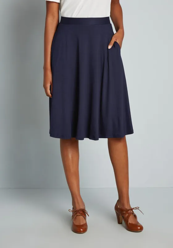 Excellence Attained Knit A-Line Skirt sold by Modcloth
