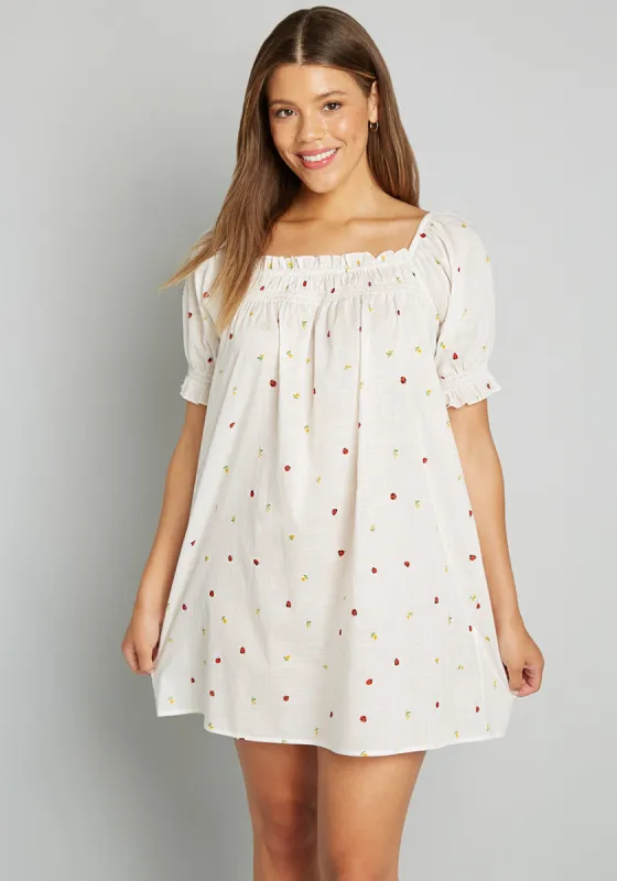 Summertime Garden Stories Smocked Mini Dress sold by Modcloth