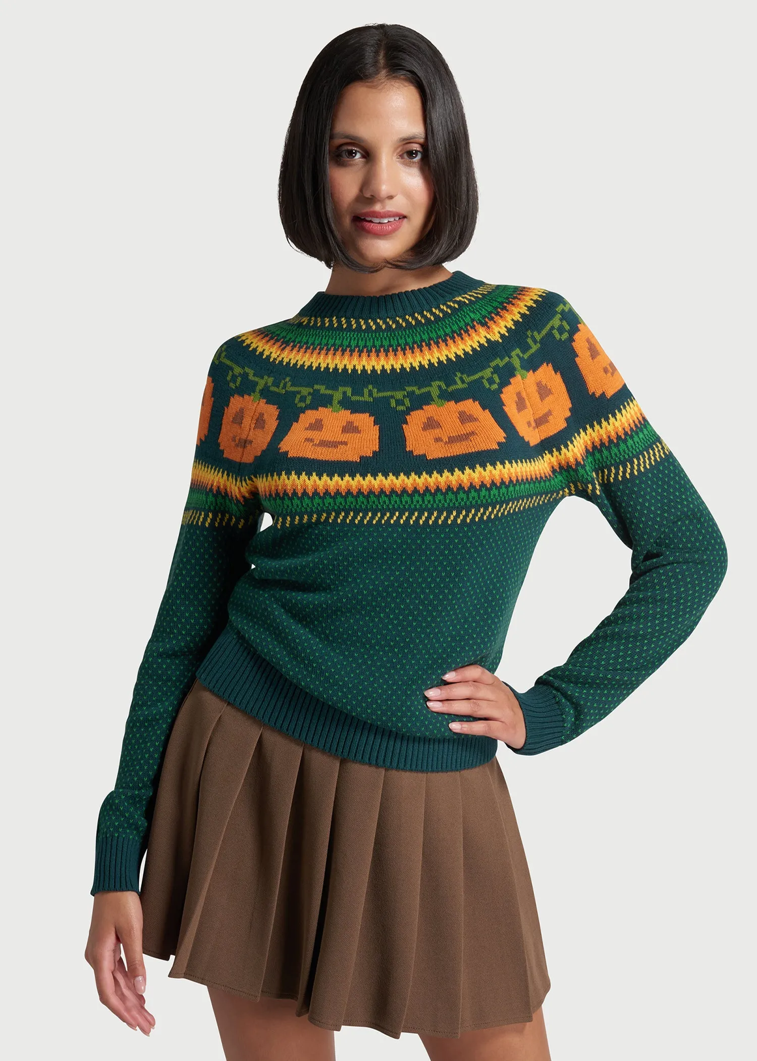 Give 'Em Pumpkin To Talk About Fair Isle Sweater sold by Modcloth