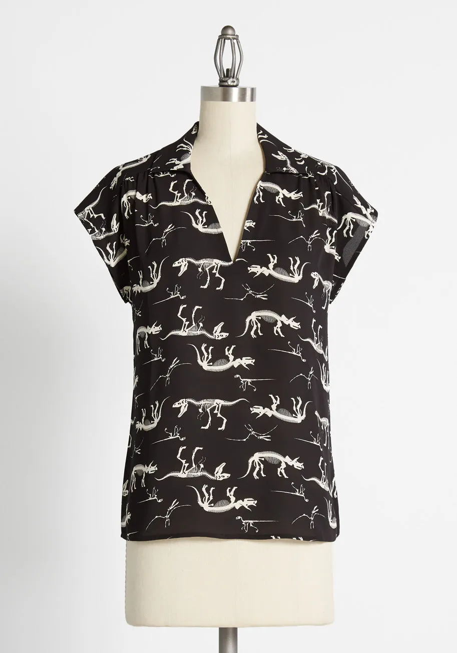 Prehistoric Premonition Top sold by Modcloth