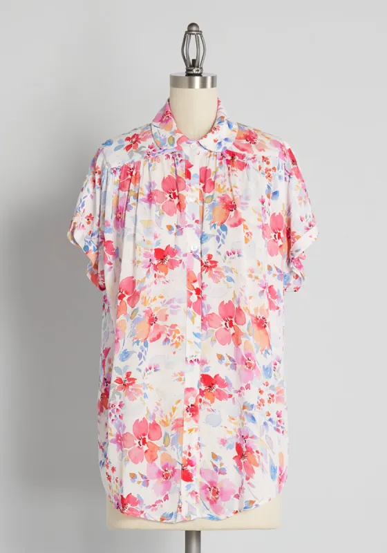 Blooming Watercolors Blouse made by Modcloth