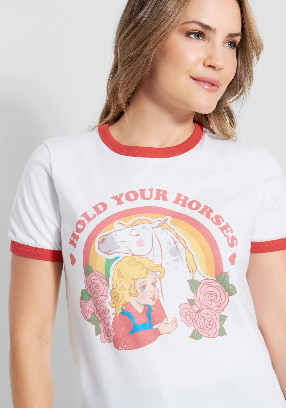 Hold Your Horses Graphic Ringer Tee sold by Modcloth product image thumbnail 4