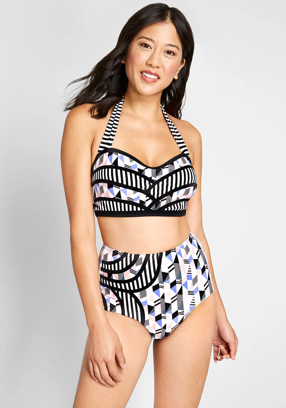 The Geena High-Waisted Bikini Bottom sold by Modcloth