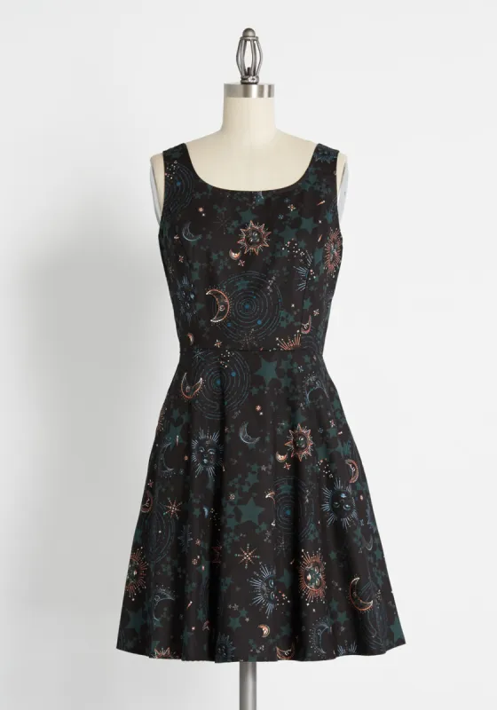 Celestial Swirl Skater Dress sold by Modcloth