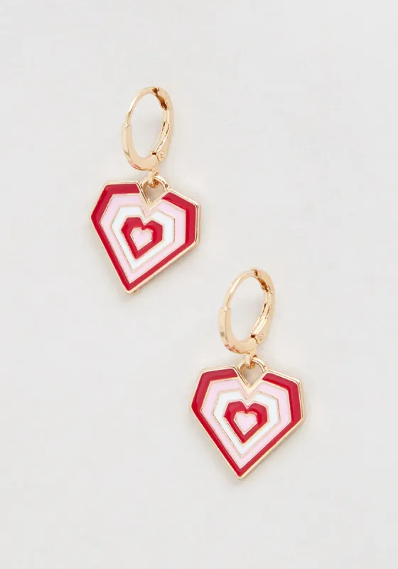 Super Heart Dangle Earrings sold by Modcloth