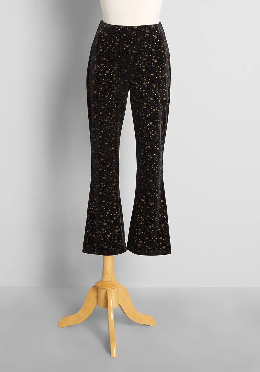 Golden Constellations Flare Pants sold by Modcloth