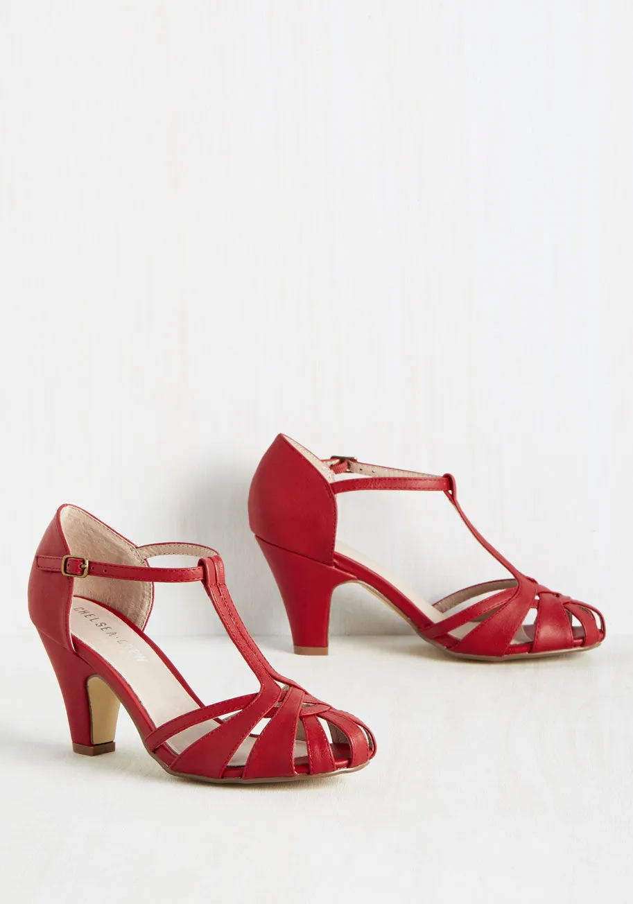Chelsea Crew There Chic Goes Heel in Red sold by Modcloth