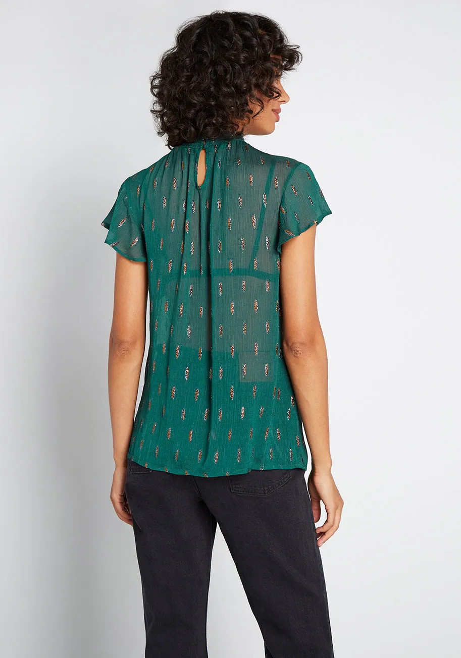 Calling Dibs Mock Neck Top sold by Modcloth product image thumbnail 4