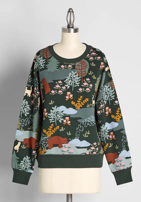 Forest Serenity Graphic Sweatshirt sold by Modcloth