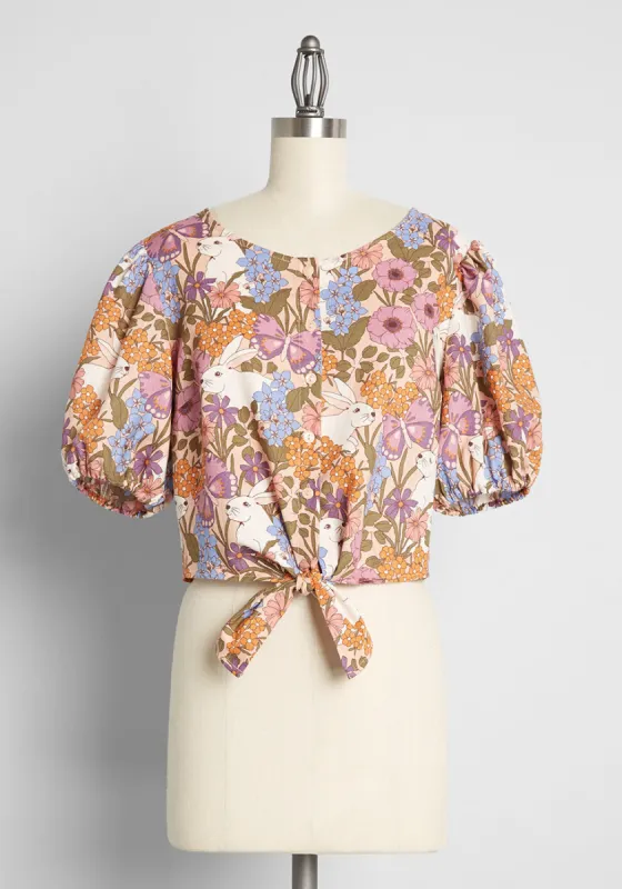 Sights Of Spring Tie-Waist Top sold by Modcloth