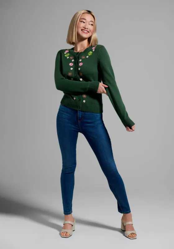 See You Bloom Embroidered Cardigan sold by Modcloth