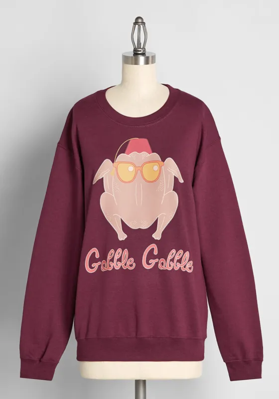 Thankful As Cluck Graphic Sweatshirt made by Modcloth