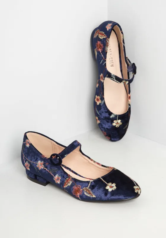 Enchanted Embroidery Mary Jane Flat sold by Modcloth