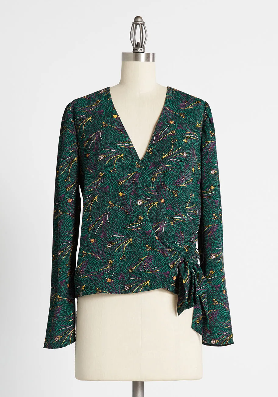 Lovely Blooming Wrap Top sold by Modcloth
