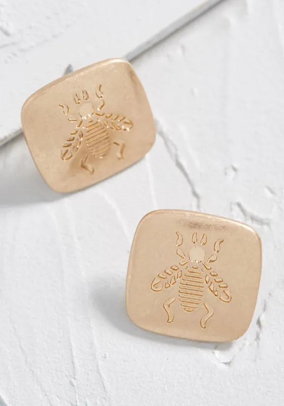 Apian Imprint Bee Earrings sold by Modcloth