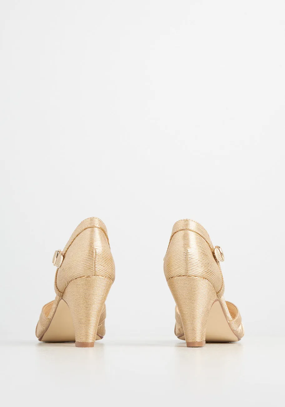 Spinning Gold Ankle Strap Heel sold by Modcloth product image thumbnail 4