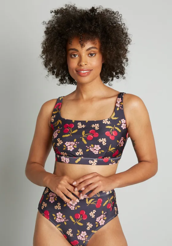 Cherry On Your Savored Sun Bikini Top sold by Modcloth
