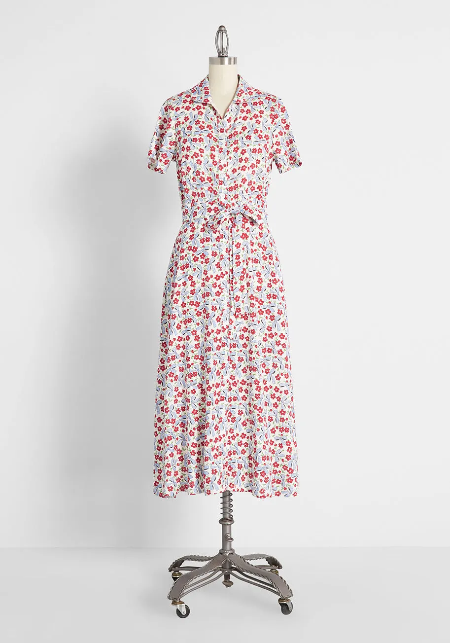 Time Ties When You're Having Fun Midi Shirt Dress sold by Modcloth