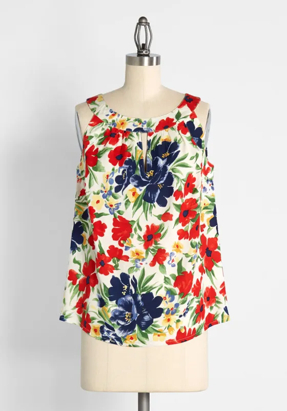 Blooming In the Breeze Sleeveless Top made by Modcloth