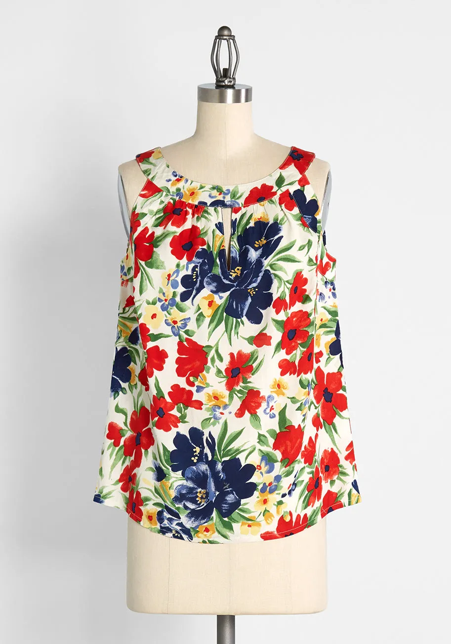 Blooming In the Breeze Sleeveless Top sold by Modcloth