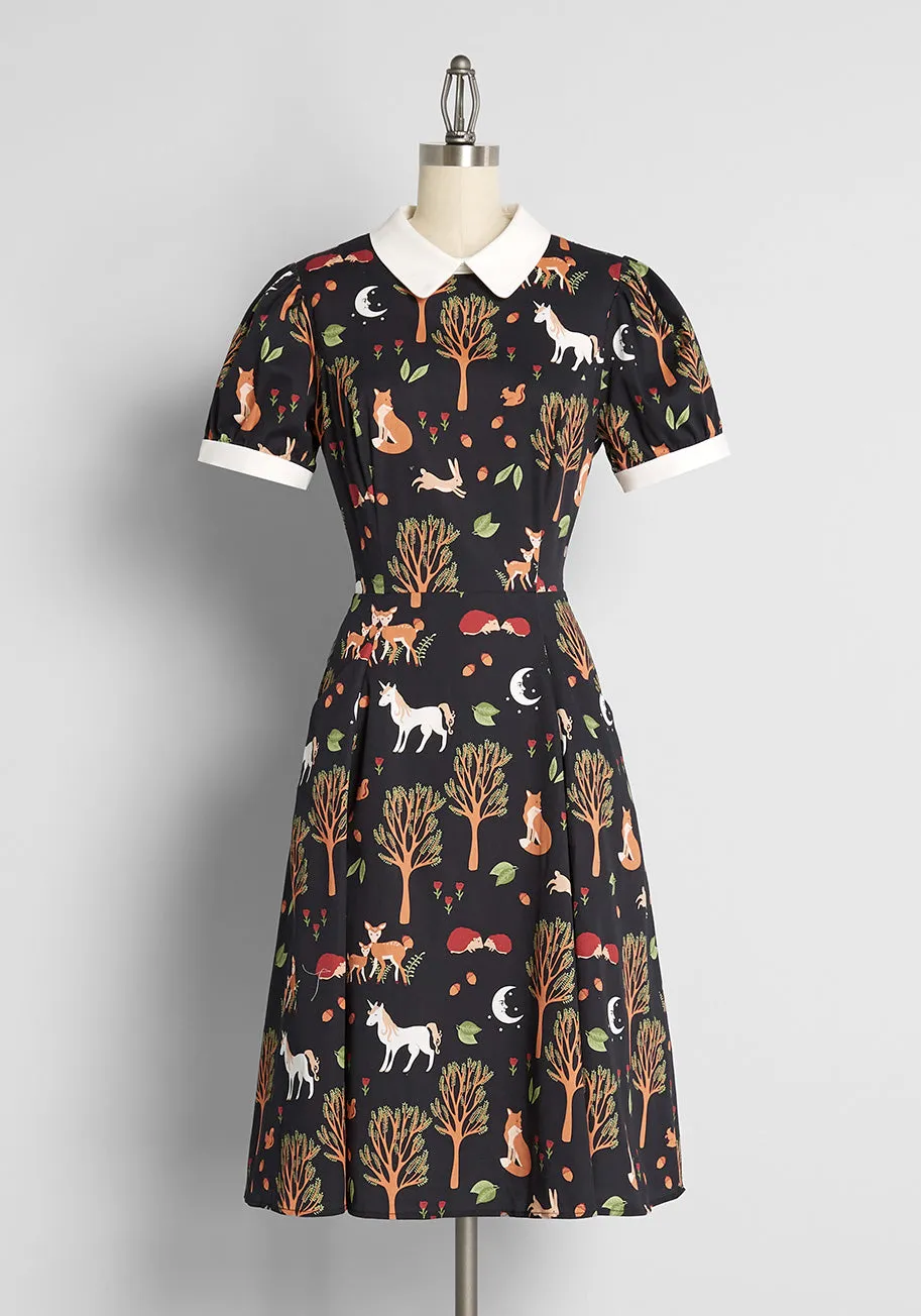 ModCloth x Collectif Enchanted By Fall Swing Dress sold by Modcloth