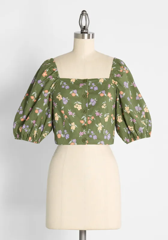 Playful Passage of Time Cropped Top sold by Modcloth